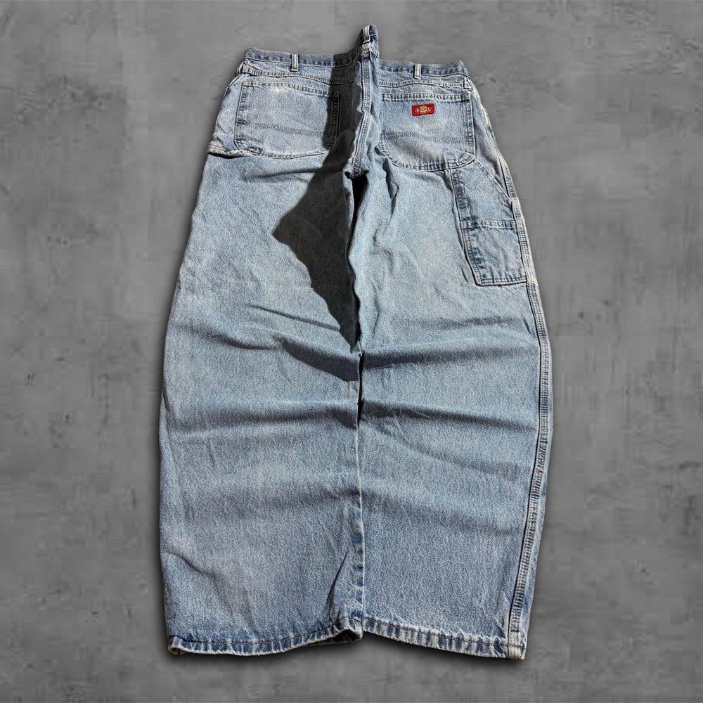 Vintage Y2k Baggy Distresed Dickies Archive Grunge Denim Jeans Size 42x30